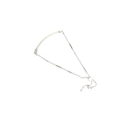 14k white gold .11ct G SI1 Round diamond bolo bracelet
